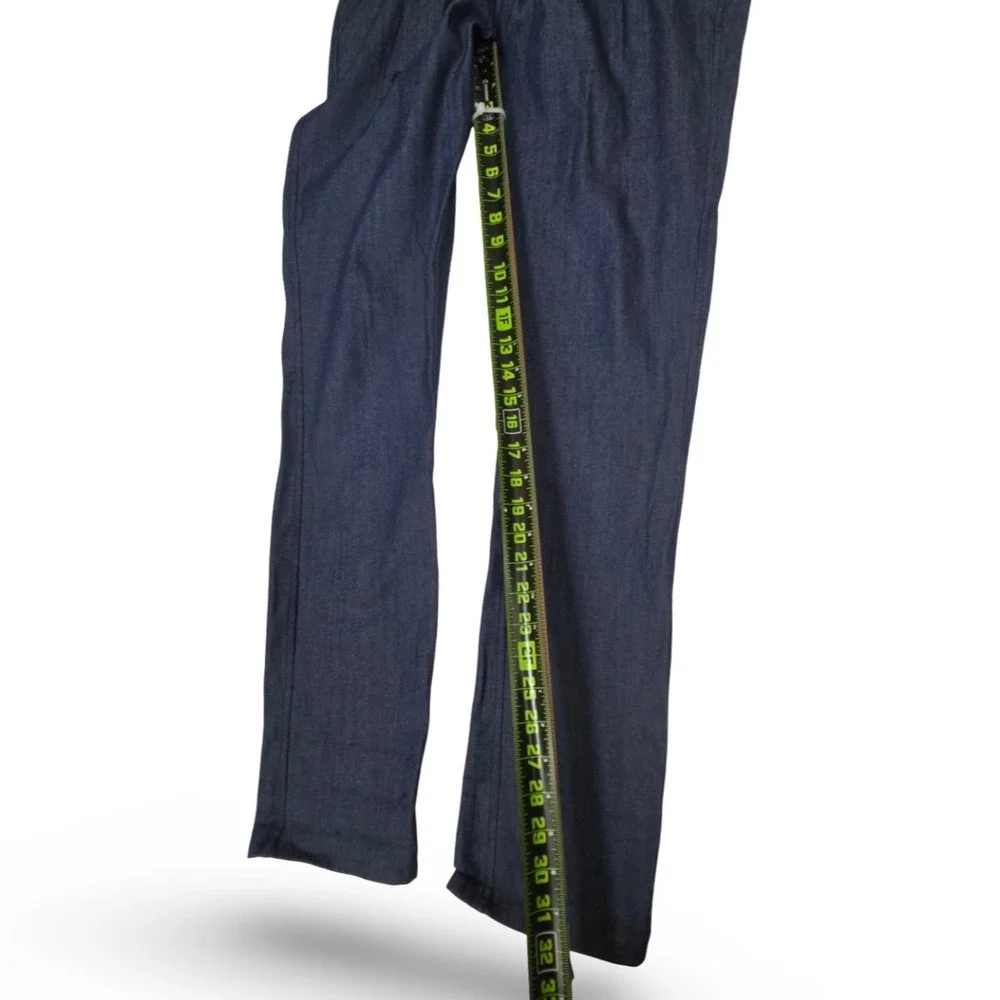 Assembly New York Mens 32 Blue Pleated Drawstring Chambray Trouser Pants Bottoms